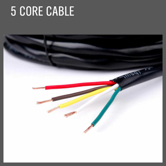 Buy 30M X 5 Core Wire Cable Trailer Cable Automotive Boat Caravan Truck Coil V90 PVC discounted | Products On Sale Australia