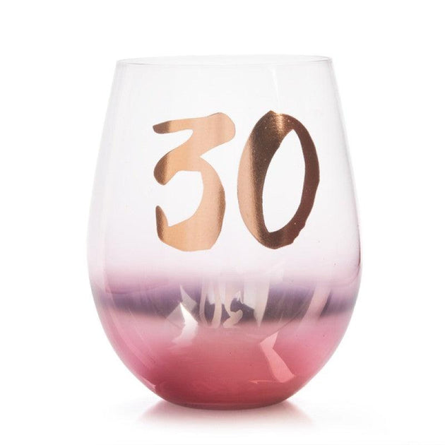 Buy 30th Birthday Blush Stemless Glass discounted | Products On Sale Australia