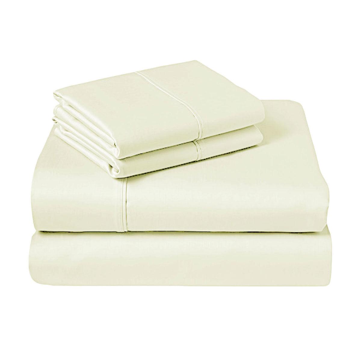 Buy 310TC Fusion Cotton Percale Sheet Set Ivory King discounted | Products On Sale Australia