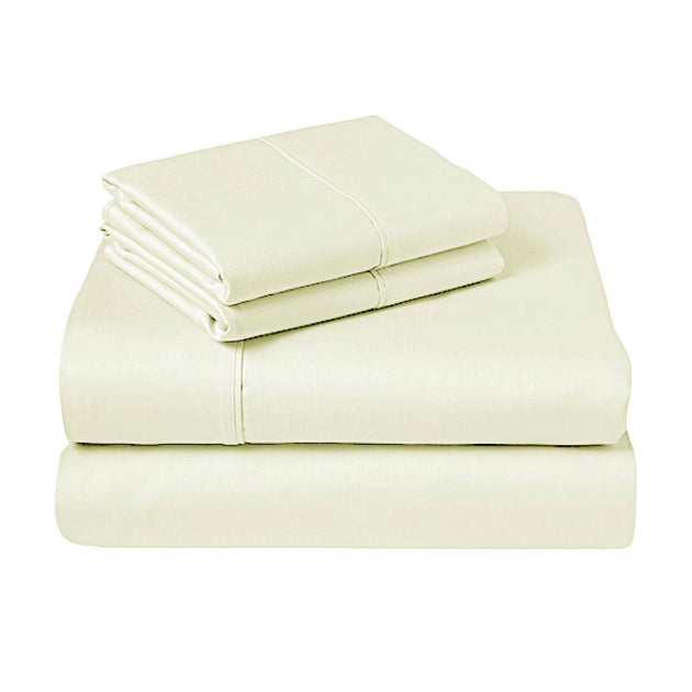 Buy 310TC Fusion Cotton Percale Sheet Set Ivory King discounted | Products On Sale Australia