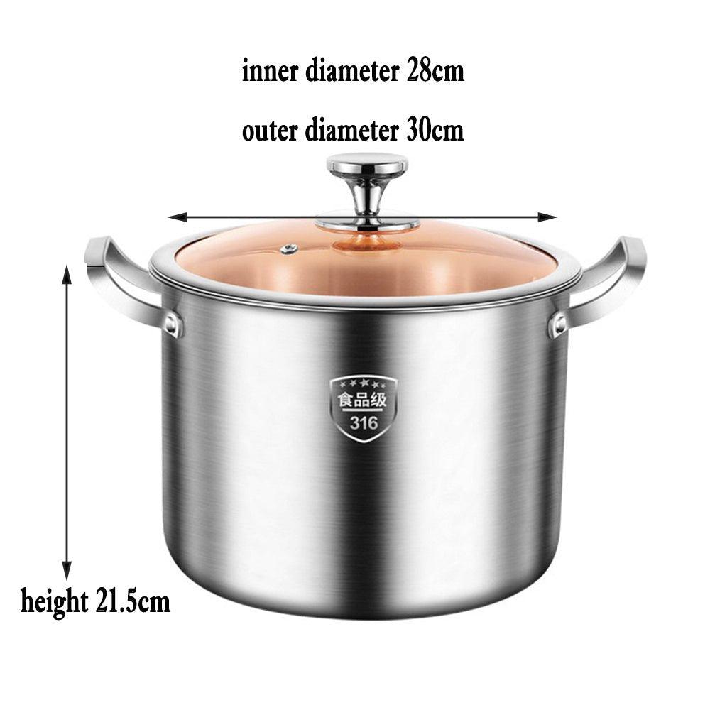 Buy 316 Stainless Steel 2.5mm Thick Soup Pot 28cm Inner Diameter Healthy Cooking discounted | Products On Sale Australia