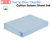 Buy 325TC 100% Cotton Sateen Sheet Set Dusty Blue Double discounted | Products On Sale Australia