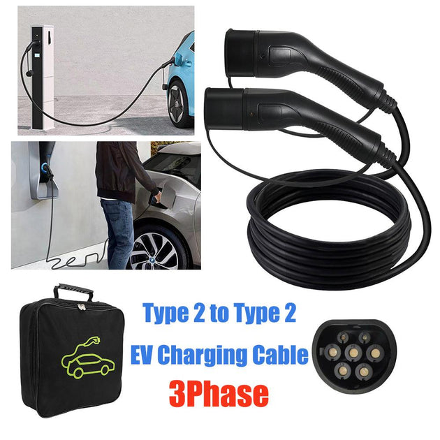 32A/3Phase 22kW 5Meter EV Power Type 2 to Type 2 Charging Cable with Storage Bag Products On Sale Australia | Auto Accessories > Tools Category