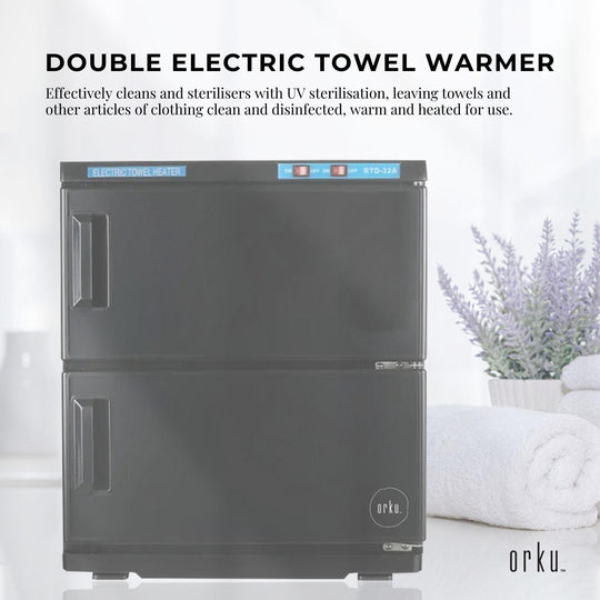 Buy 32L Black UV Electric Towel Warmer Steriliser Cabinet Beauty Spa Heat Sanitiser discounted | Products On Sale Australia