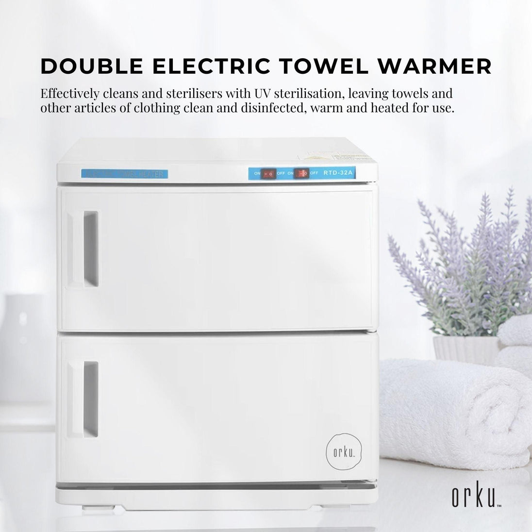 Buy 32L White UV Electric Towel Warmer Steriliser Cabinet Beauty Spa Heat Sanitiser discounted | Products On Sale Australia