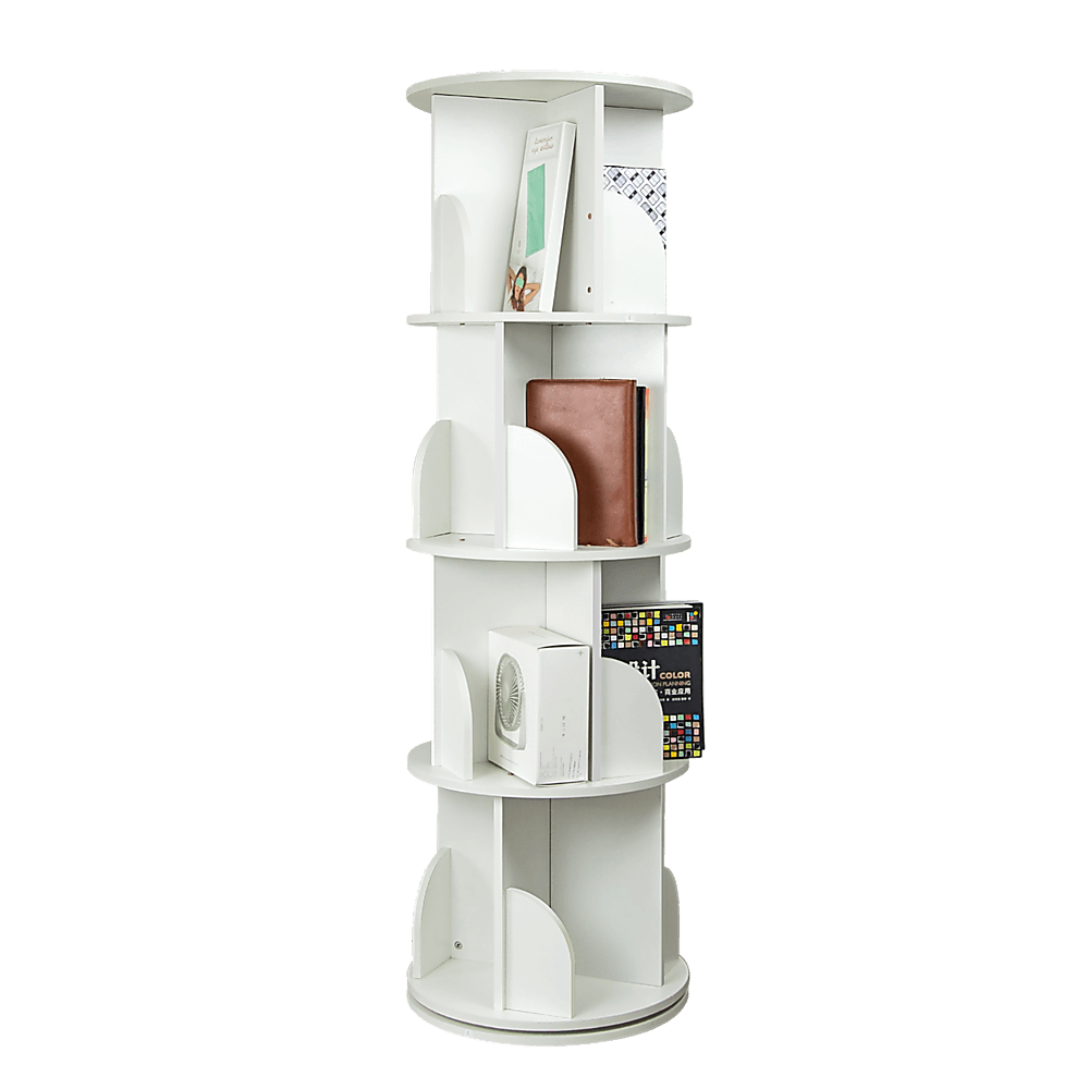 Buy 360-degree Rotating 4 Tier Display Shelf Bookcase Organiser discounted | Products On Sale Australia