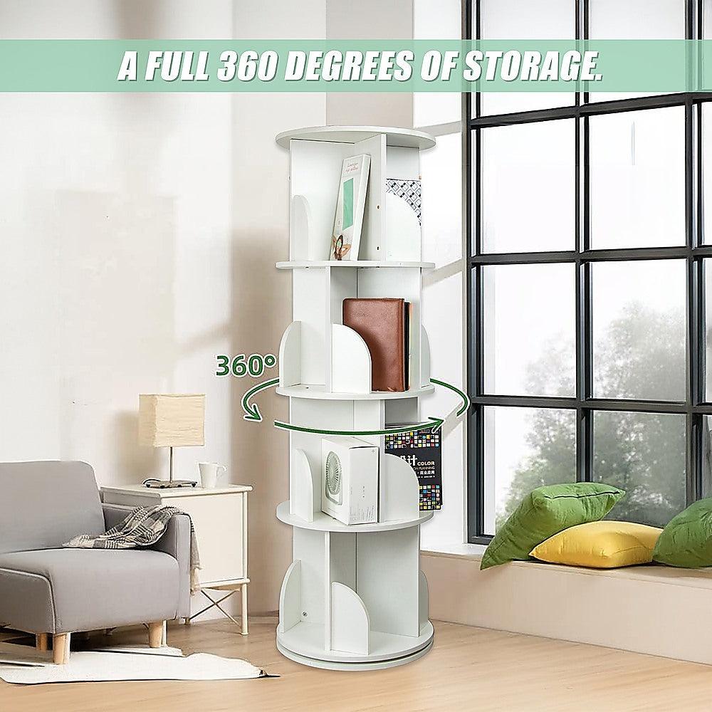 Buy 360-degree Rotating 4 Tier Display Shelf Bookcase Organiser discounted | Products On Sale Australia