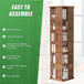 Buy 360 Rotating Bookshelf Bamboo Storage Display Rack Shelving in Dark Wood discounted | Products On Sale Australia