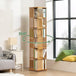 Buy 360 Rotating Bookshelf Bamboo Storage Display Rack Shelving in Wood discounted | Products On Sale Australia