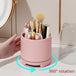 Buy 360° Rotating Makeup Brush Bucket Transparent Dust-proof Cosmetic Storage Box(pink) discounted | Products On Sale Australia