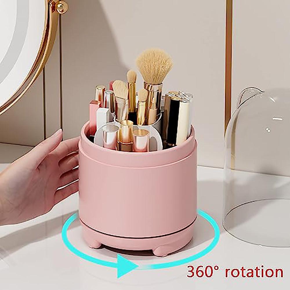 Buy 360° Rotating Makeup Brush Bucket Transparent Dust-proof Cosmetic Storage Box(White) discounted | Products On Sale Australia