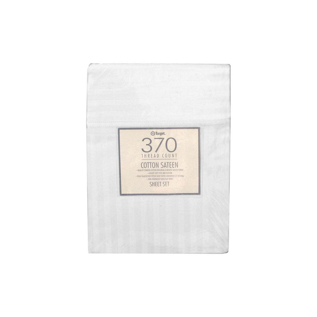 Buy 370TC White Self-striped Cotton Sateen Sheet Set King discounted | Products On Sale Australia