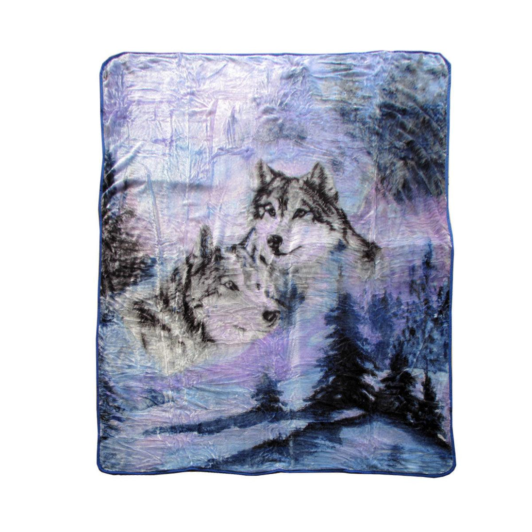 Buy 375gsm 1 Ply 3D Print Faux Mink Blanket Queen 200x240 cm Winter Wolf discounted | Products On Sale Australia