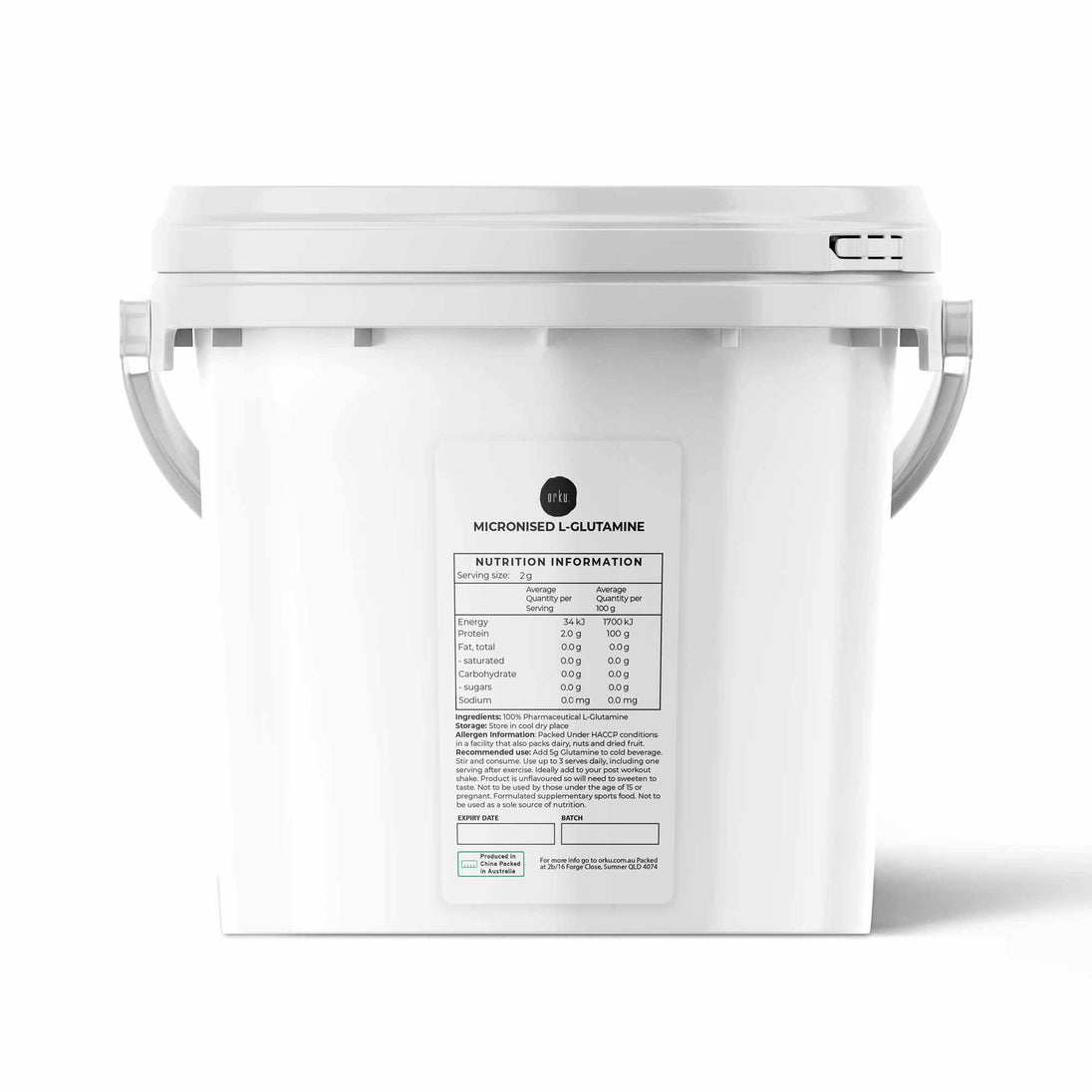 Buy 3Kg Micronised L-Glutamine Powder - Pure Protein Supplement Bucket discounted | Products On Sale Australia