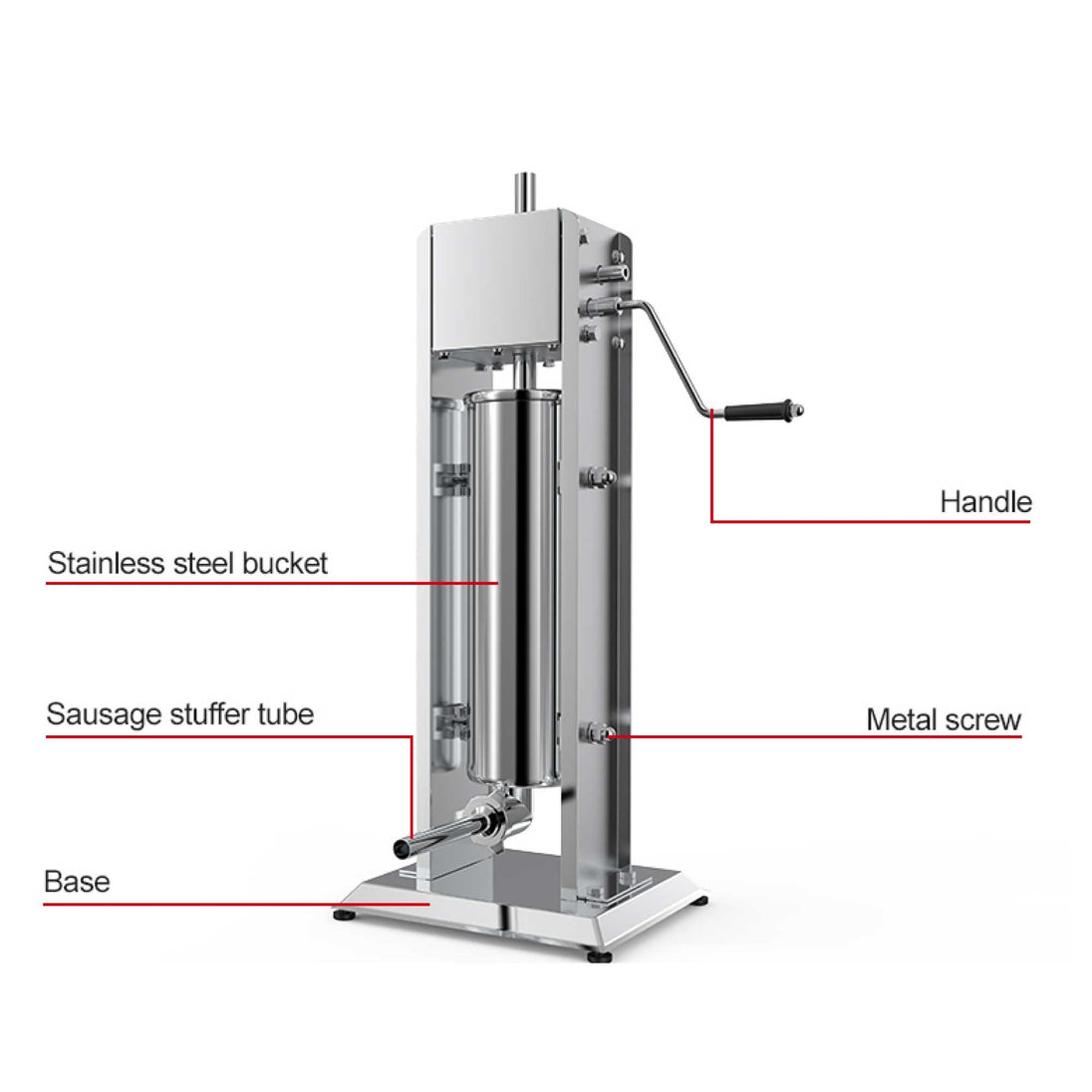 Buy 3L Manual Vertical Sausage Filler - Stainless Stuffer Meat Press Machine discounted | Products On Sale Australia