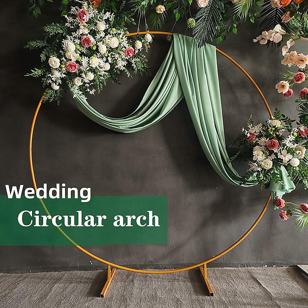 Buy 3M Gold Wedding Hoop Round Circle Arch Backdrop Flower Display Stand Frame Background discounted | Products On Sale Australia