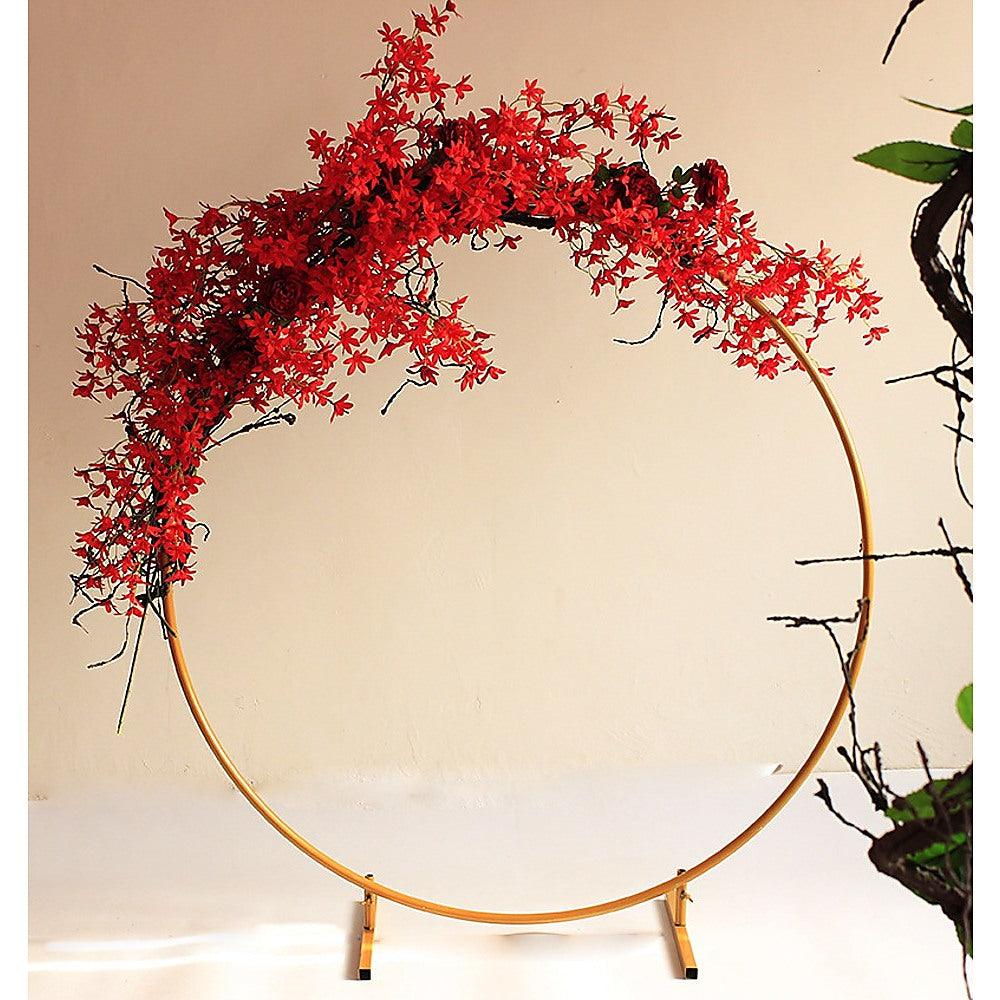 Buy 3M Gold Wedding Hoop Round Circle Arch Backdrop Flower Display Stand Frame Background discounted | Products On Sale Australia