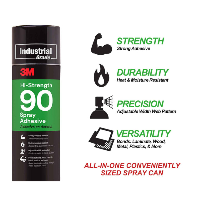 Buy 3M Hi Strength 90 Spray Adhesive 500g Strong Laminate Wood Concrete Metal Glue discounted | Products On Sale Australia