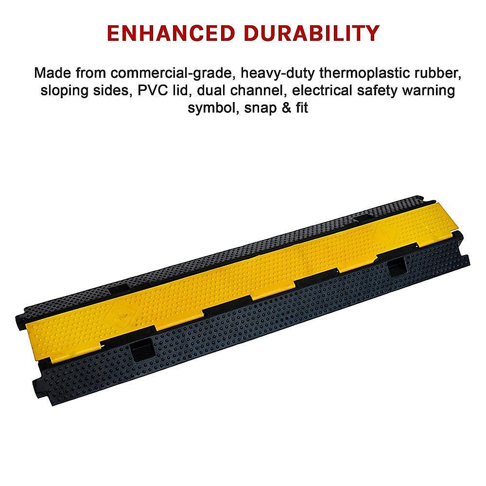 Buy 3pcs 2-Cable Rubber Electrical Wire Cover Heavy Duty Protector Dual Channel discounted | Products On Sale Australia