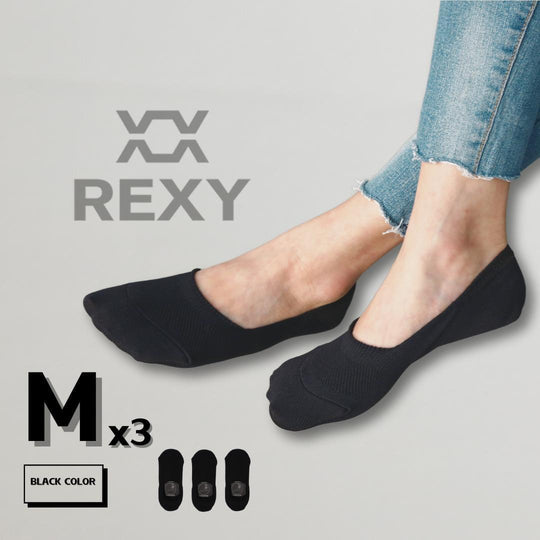 Buy 3X Rexy Cushion No Show Ankle Socks Medium Non-Slip Breathable BLACK discounted | Products On Sale Australia