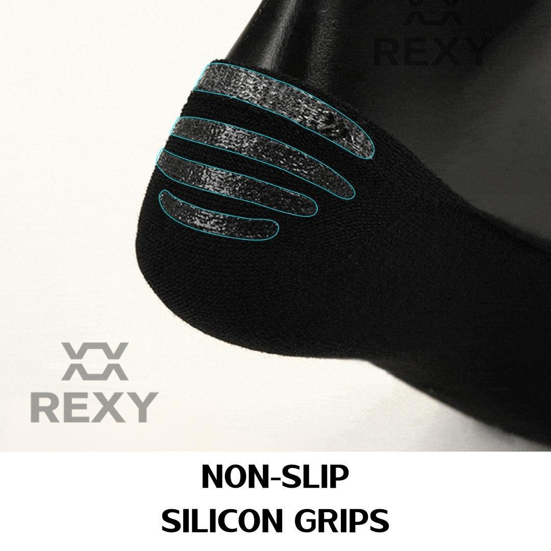 Buy 3X Rexy Cushion No Show Ankle Socks Medium Non-Slip Breathable BLACK discounted | Products On Sale Australia