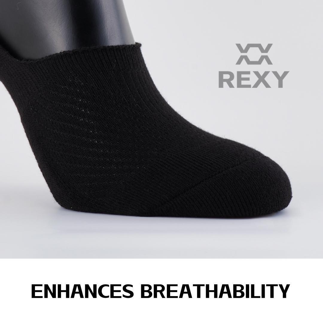 Buy 3X Rexy Cushion No Show Ankle Socks Medium Non-Slip Breathable BLACK discounted | Products On Sale Australia