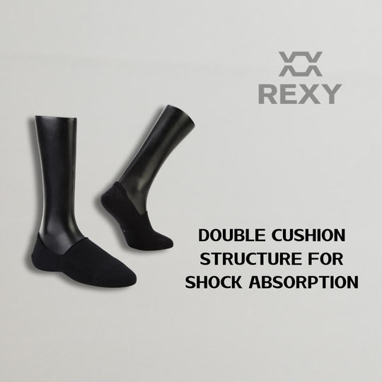 Buy 3X Rexy Cushion No Show Ankle Socks Small Non-Slip Breathable BLACK discounted | Products On Sale Australia