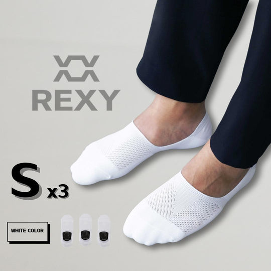 Buy 3X Rexy Cushion No Show Ankle Socks Small Non-Slip Breathable WHITE discounted | Products On Sale Australia