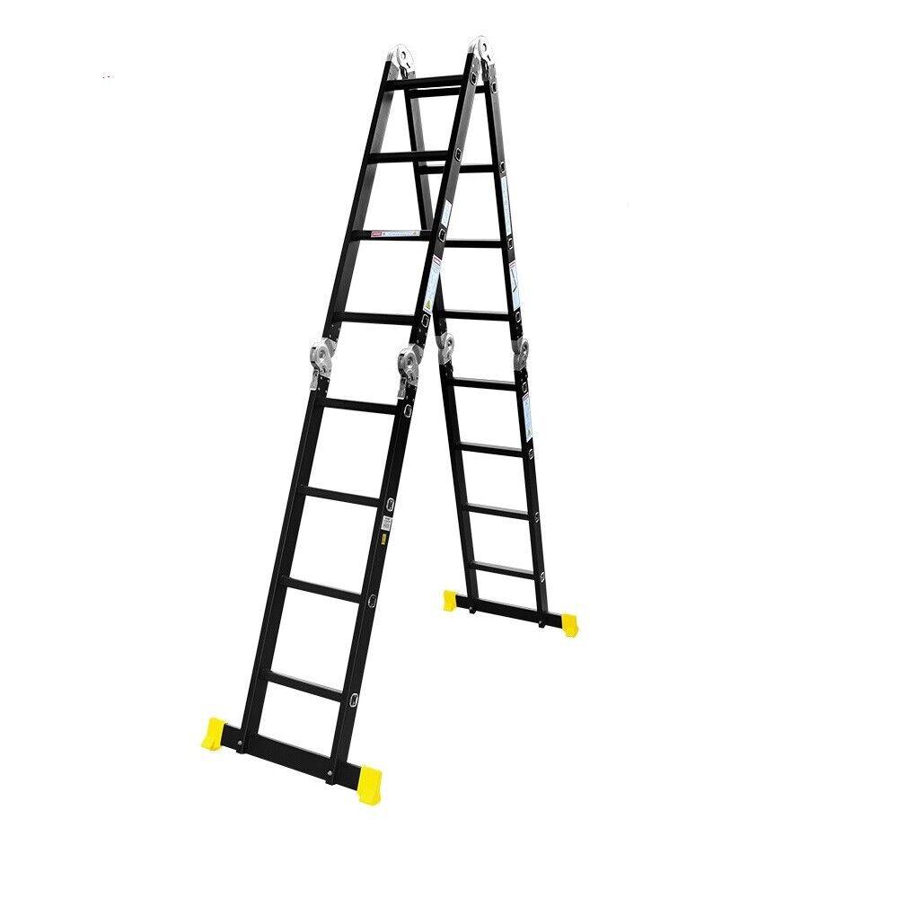 Buy 4.7M Multi Purpose Ladder Aluminium Folding Platform Extension Step Non-Slip Au discounted | Products On Sale Australia