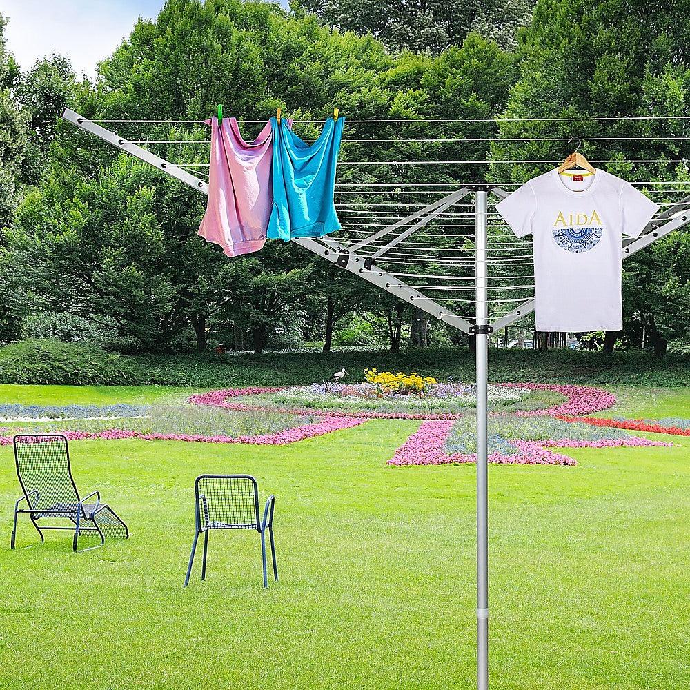 Buy 4 Arm Rotary Airer Outdoor Washing Line Clothes Dryer 50m Length discounted | Products On Sale Australia