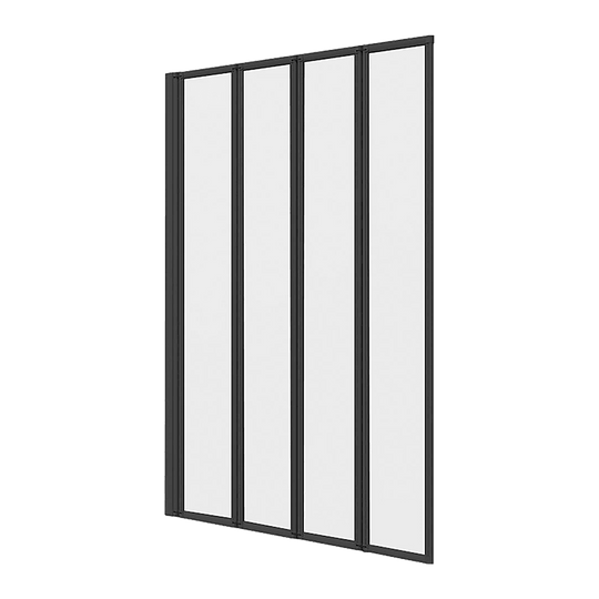 Buy 4 Fold Black Folding Bath Shower Screen Door Panel 1000 x 1400mm discounted | Products On Sale Australia