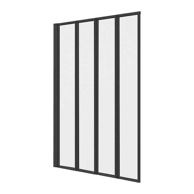 Buy 4 Fold Black Folding Bath Shower Screen Door Panel 1000 x 1400mm discounted | Products On Sale Australia