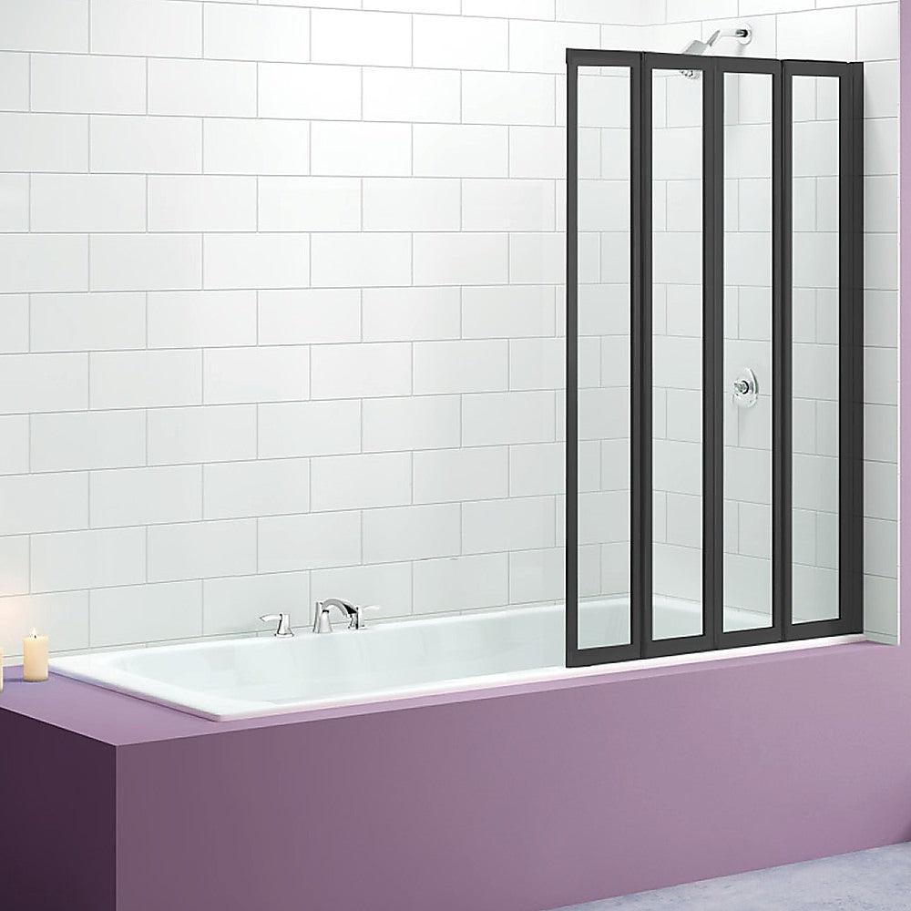 Buy 4 Fold Black Folding Bath Shower Screen Door Panel 1000 x 1400mm discounted | Products On Sale Australia