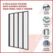 Buy 4 Fold Black Folding Bath Shower Screen Door Panel 1000 x 1400mm discounted | Products On Sale Australia