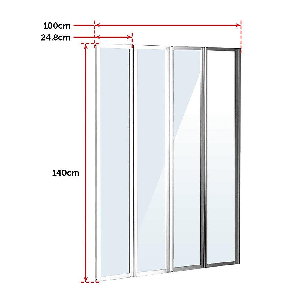 Buy 4 Fold Chrome Folding Bath Shower Screen Door Panel 1000 x 1400mm discounted | Products On Sale Australia