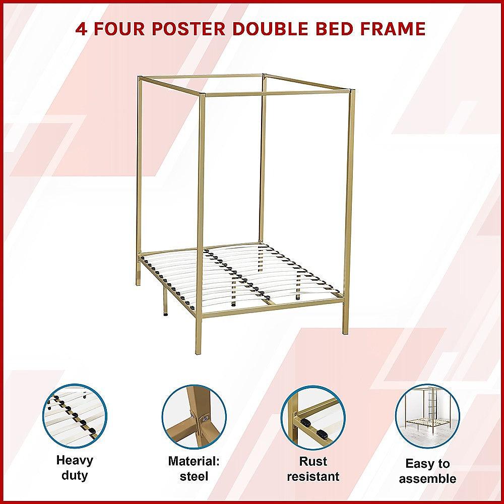 Buy 4 Four Poster Double Bed Frame discounted | Products On Sale Australia