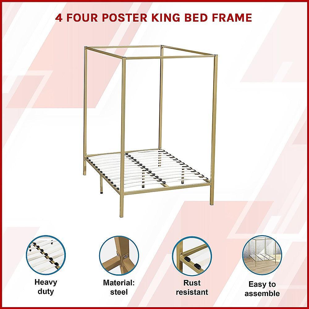 Buy 4 Four Poster King Bed Frame discounted | Products On Sale Australia