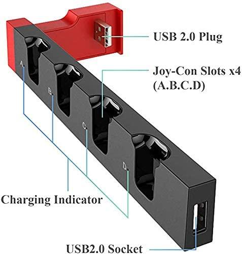 Buy 4 in1 Charger Station Stand for Nintendo Switch Joy-con with LED Indication discounted | Products On Sale Australia