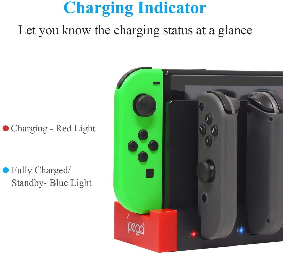 Buy 4 in1 Charger Station Stand for Nintendo Switch Joy-con with LED Indication discounted | Products On Sale Australia