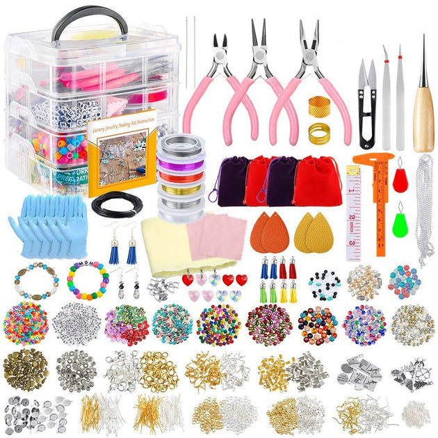 Buy 4-layer 2880Pcs Beads Charms Findings Beading Wire Kit For DIY Bracelets Necklace Earrings Deluxe Jewelry Making Supplies Kit discounted | Products On Sale Australia