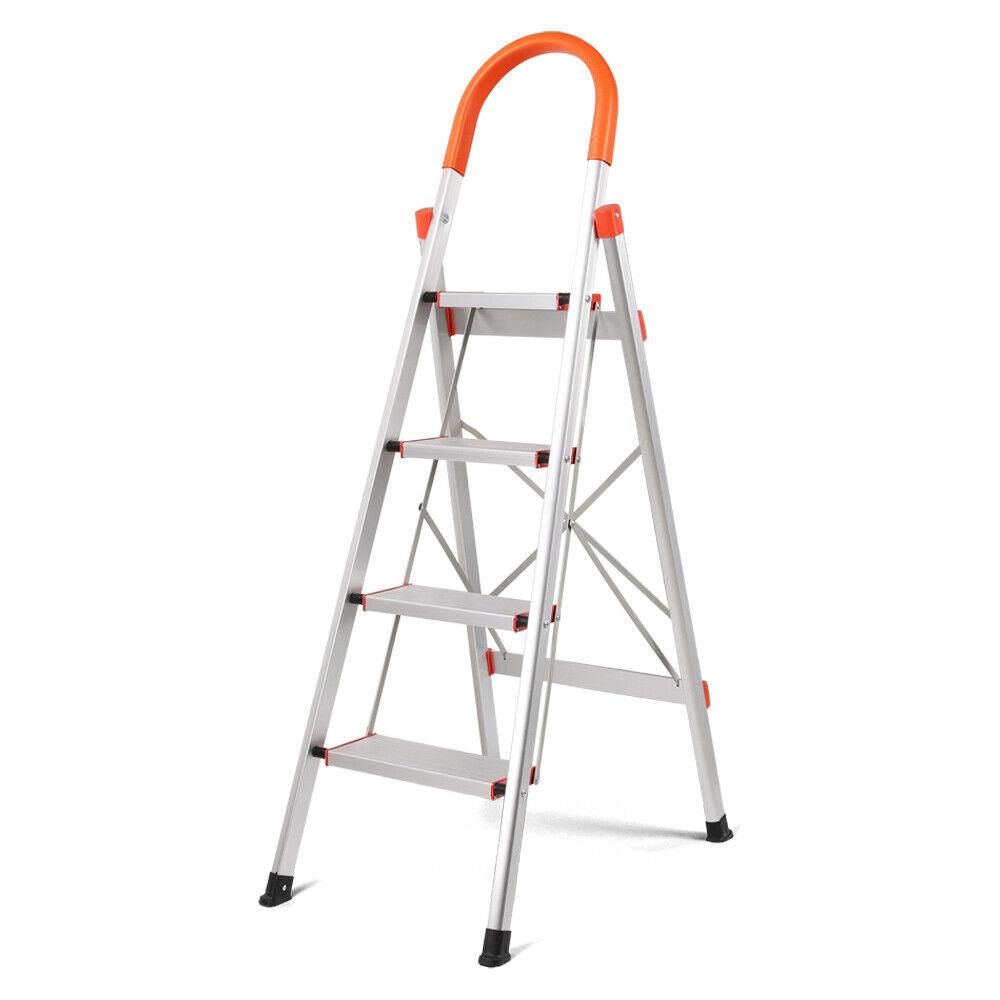 Buy 4 Step Ladder Multi-Purpose Folding Aluminium Non Slip Platform Household discounted | Products On Sale Australia