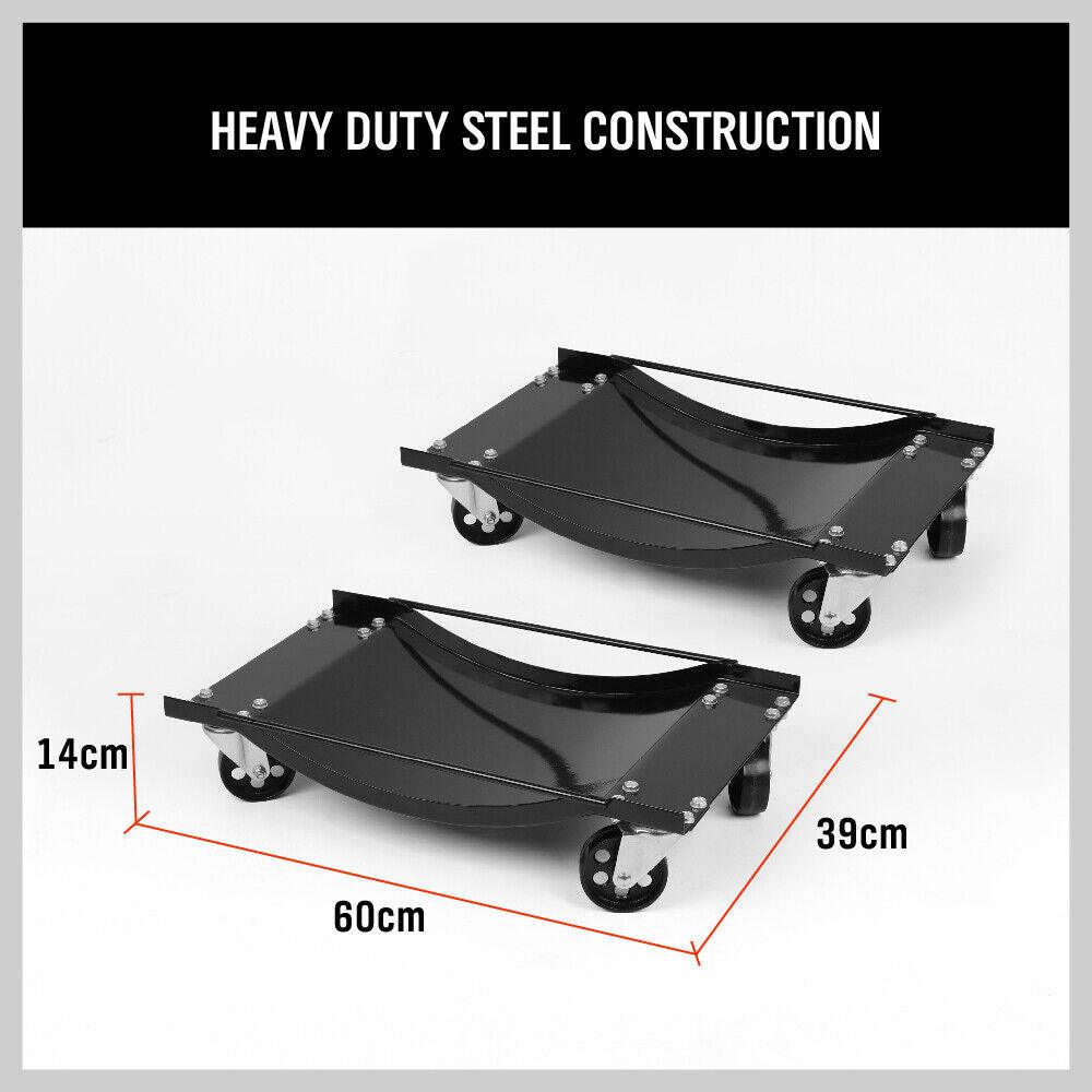 Buy 4 x Heavy Duty Wheel Dolly 450 kg 1000 lb Car Vehicle Positioning Jack Platform discounted | Products On Sale Australia