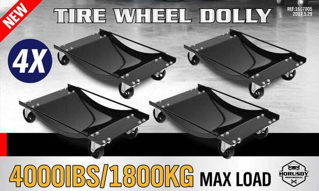 Buy 4 x Heavy Duty Wheel Dolly 450 kg 1000 lb Car Vehicle Positioning Jack Platform discounted | Products On Sale Australia