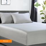 Buy 400 thread count bamboo cotton 1 fitted sheet with 2 pillowcases king single silver discounted | Products On Sale Australia