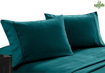 Buy 400 thread count bamboo cotton twin pack pillowcase teal discounted | Products On Sale Australia