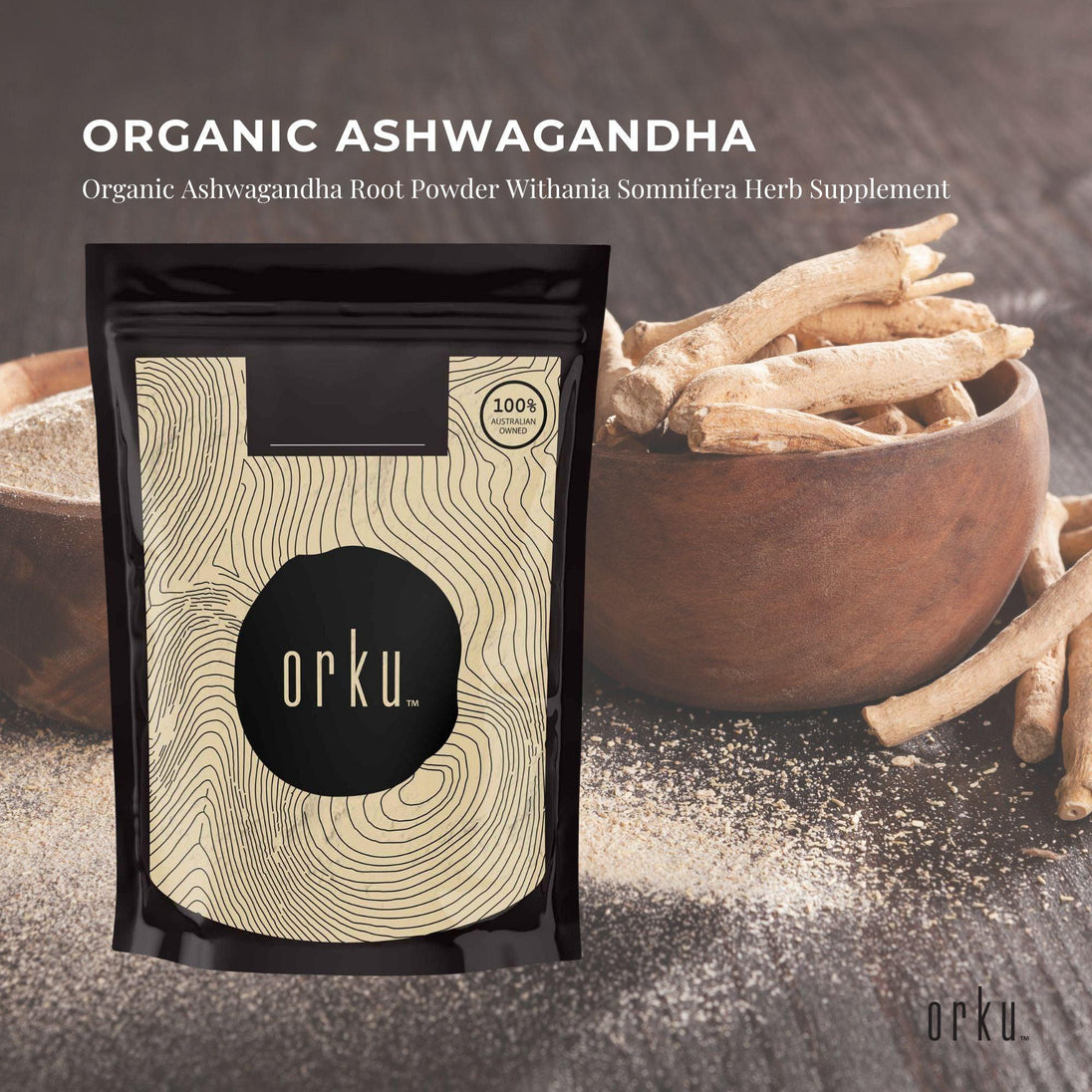 Buy 400g Organic Ashwagandha Root Powder Withania Somnifera Herb Supplement discounted | Products On Sale Australia