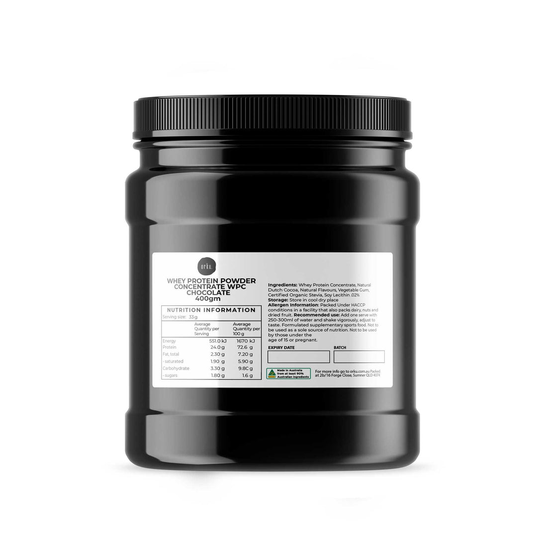 Buy 400g Whey Protein Powder Concentrate - Chocolate Shake WPC Supplement Jar discounted | Products On Sale Australia