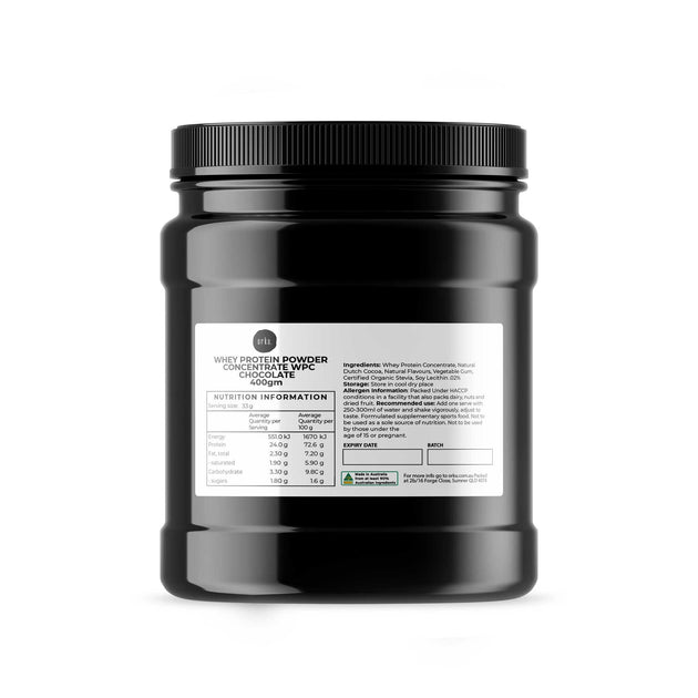 Buy 400g Whey Protein Powder Concentrate - Chocolate Shake WPC Supplement Jar discounted | Products On Sale Australia