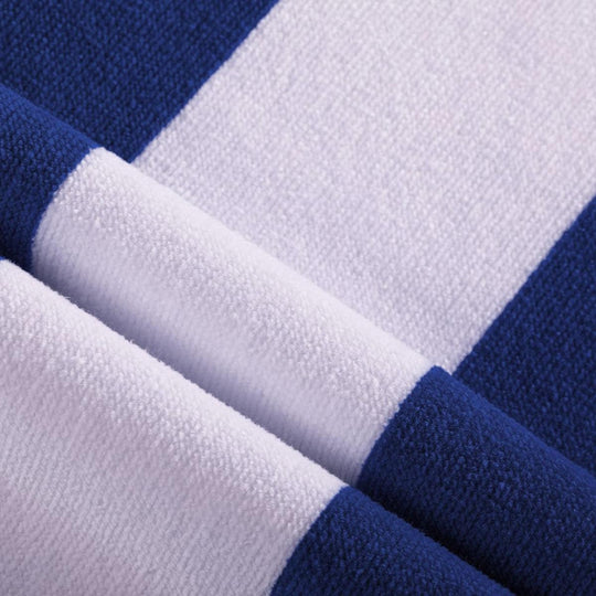 Buy 400GSM Cabana Stripe Cotton Polyester Beach Towel Blue discounted | Products On Sale Australia