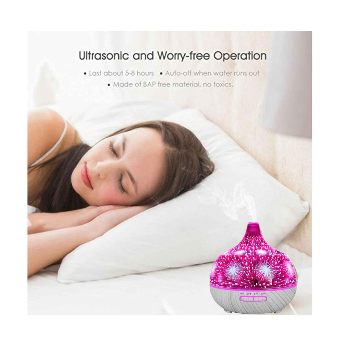 Buy 400ml Essential Oil Aroma Diffuser and Remote - 3D Glass Aromatherapy Humidifier discounted | Products On Sale Australia